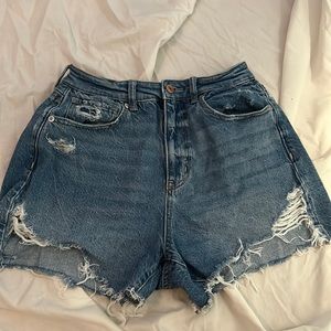 American Eagle Denim Distressed Ripped Shorts